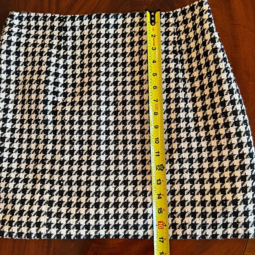 NWT Lilly Pulitzer Kels Mini Skirt Noir Houndstooth Sequin Bouclé 10